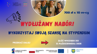 Przekierowanie do artykułu. Plakat przedstawia informację o wydłużeniu naboru do 31 października.